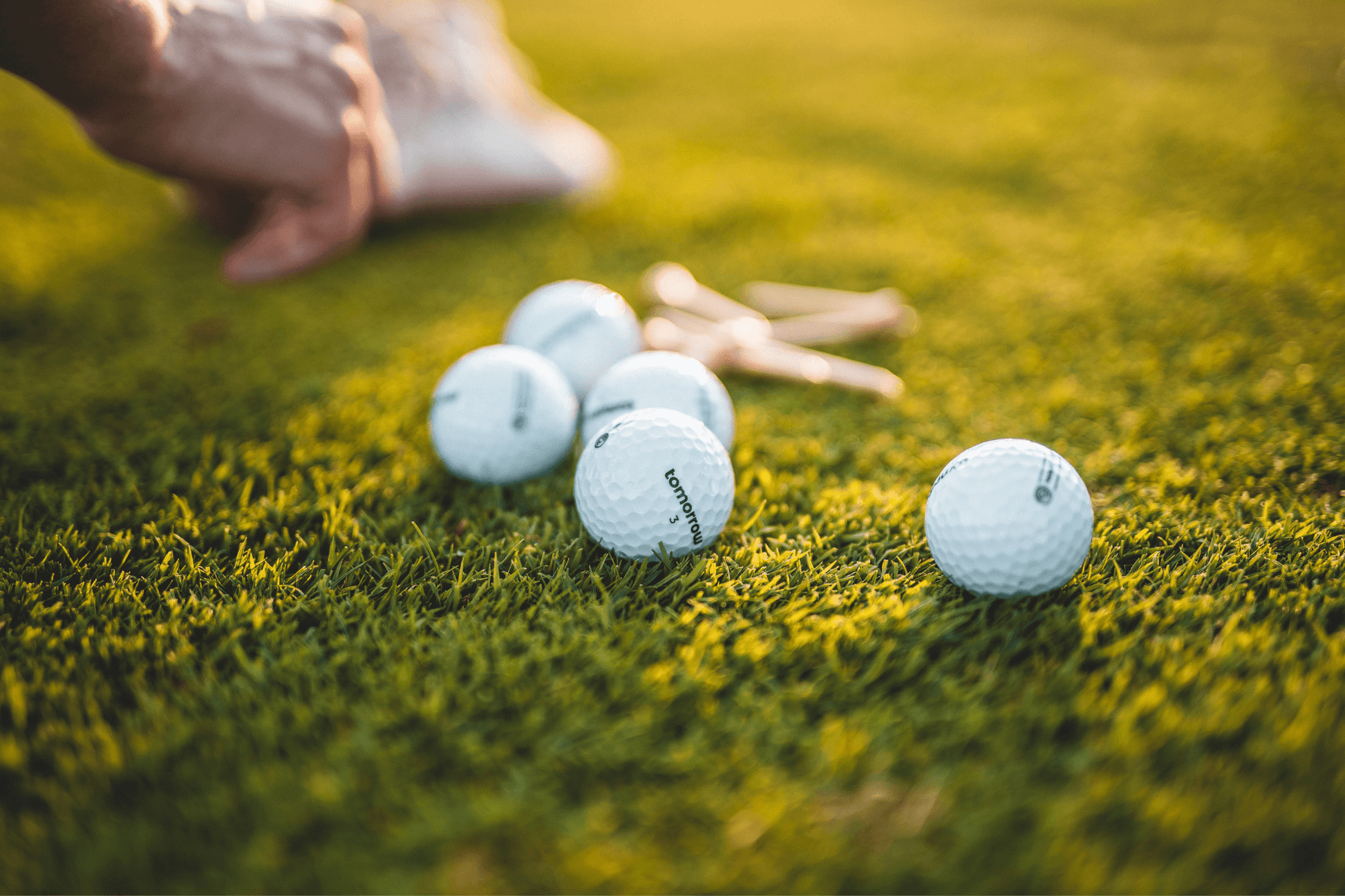 tomorrow golf Bälle am Green